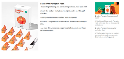 SKIN1004 PUMPKIN Éjszakai Maszk Szett